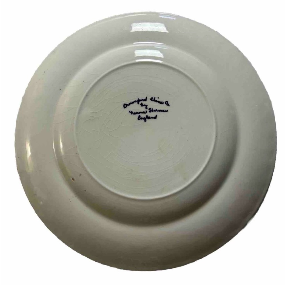 Royal Crownford Plate "A Good Mother Makes A Happy Home" England Blue White 9” - Picture 4 of 4